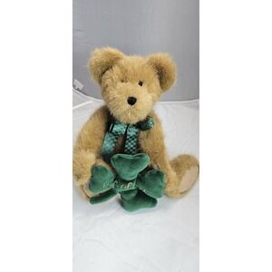 Boyds Bears 15" Brown Teddy Bear "Lots of Luck" 4 Leaf Clover Plush Stuffed